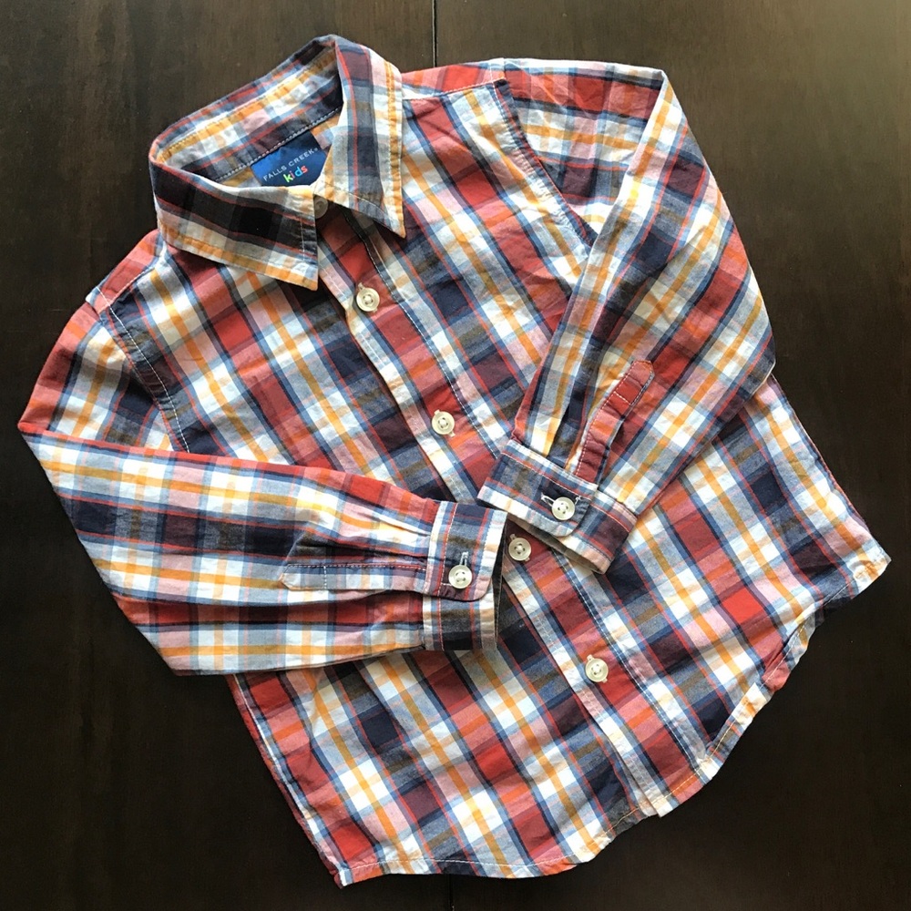 Falls Creek Kids Plaid Button Up Long Sleeve
